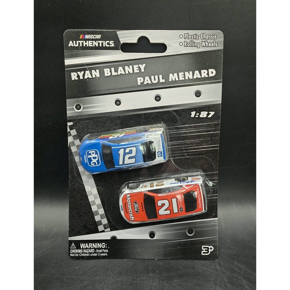 NEW 2019 NASCAR Authentics Ryan Blaney & Paul Menard 1:87 Scale Diecast 2 Pack